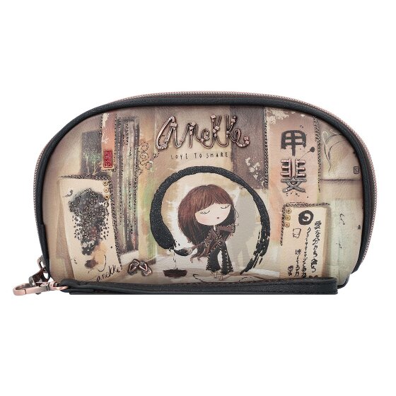 Anekke Shoen Black Portemonnee RFID-bescherming 22 cm