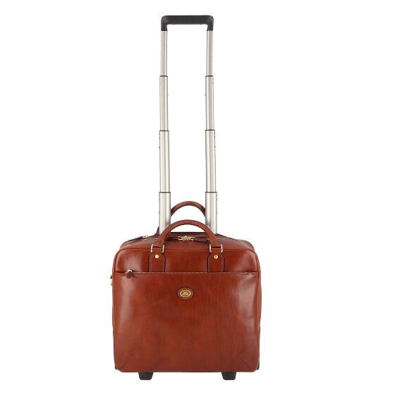 The Bridge Stovia 2 wielen Loodswagen Leer 39 cm Laptop compartiment