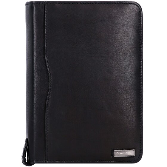 Greenland Nature Zwarte Nappa Ringmap Leder 19 cm Greenland Nature Zwarte Nappa Ringmap Leder 19 cm