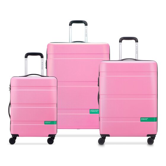 Delsey Paris x United Colors of Benetton Now Hardside 4-wiel kofferset 3-delig met stretch vouw