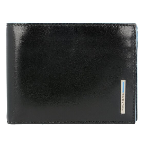 Piquadro Blauwe vierkante Leren Portemonnee 12,5 cm