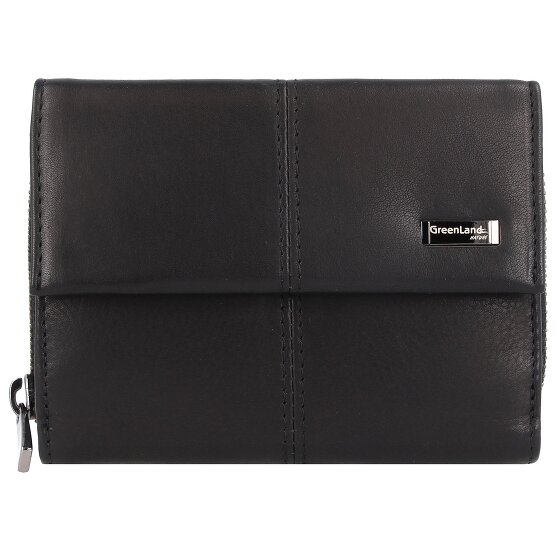 Greenland Nature Black Nappa Portemonnee RFID-bescherming Leer 13 cm