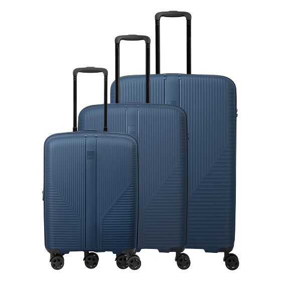 Travelite Air Stripe 4 wielen Kofferset 3-delig met uitbreidingsplooi