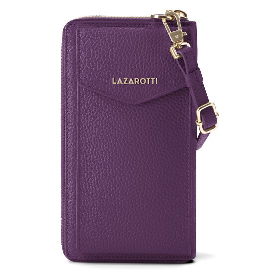 Lazarotti Bologna Leren Zip-Around Portemonnee Mobiel Telefoonhoesje Leer 19 cm