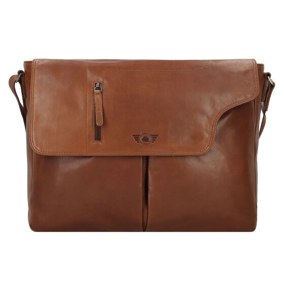 Greenburry Vintage Aktetas Messenger Leer 40 cm Laptop compartiment