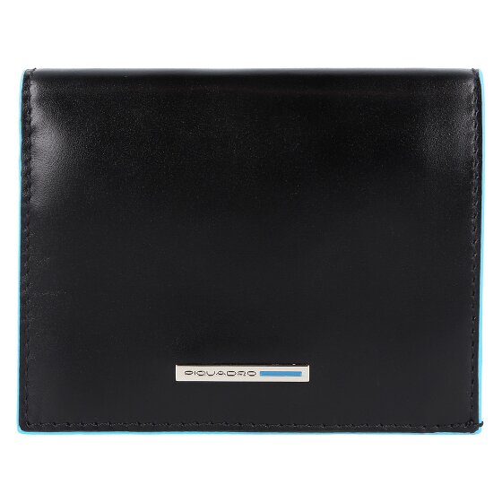 Piquadro Blauwe Vierkante Portemonnee Leer 11 cm