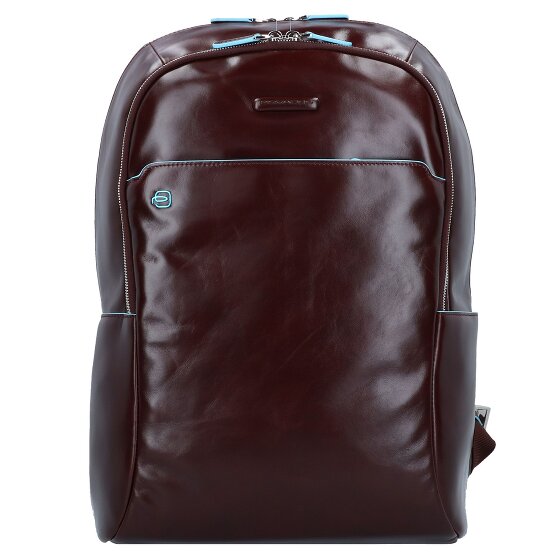 Piquadro Blauwe vierkante rugzak Leer 43 cm Laptopvak