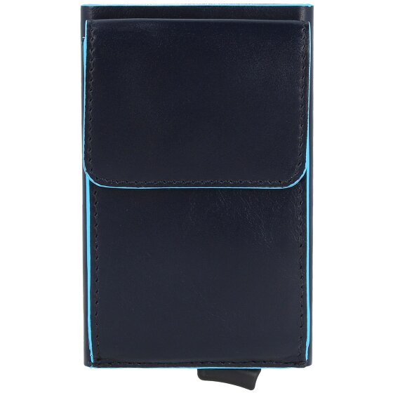 Piquadro Blauw Vierkant Creditcardetui Leer 6 cm