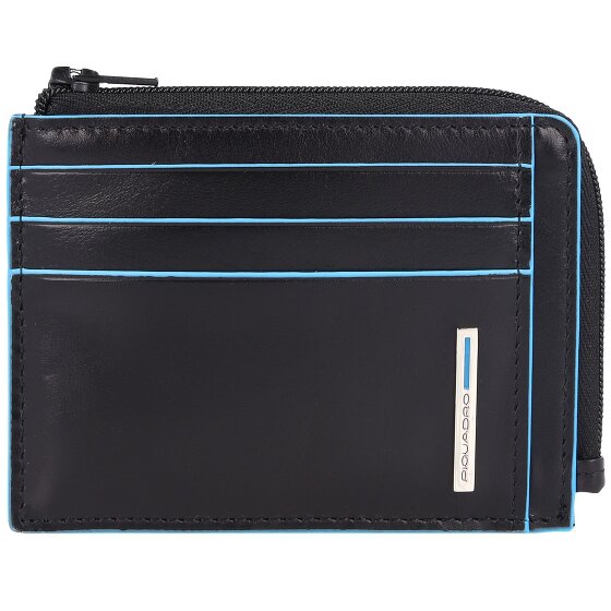 Piquadro Blauw vierkant creditcard etui RFID leer 11 cm