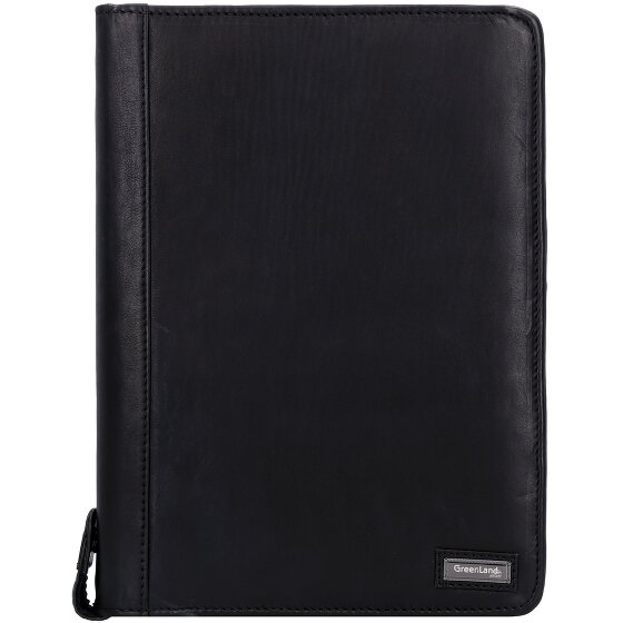 Greenland Nature Zwarte Nappa Ringmap Leder 33 cm