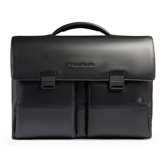 Piquadro Philip Aktetas Messenger Leer 42 cm Laptop compartiment