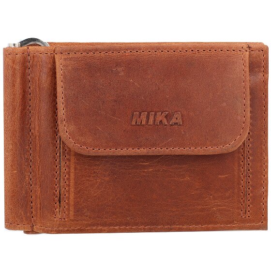 Mika Portemonnee RFID leer 11 cm met geldclip