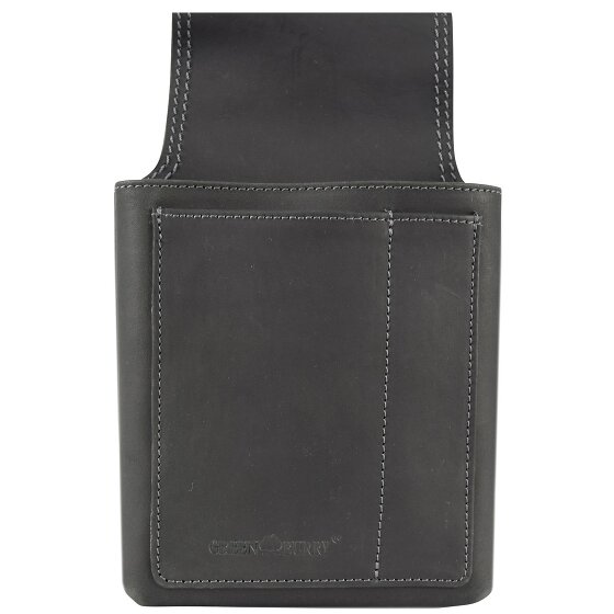 Greenburry Vintage zwart heuptasje - kelnerportefeuille leer 14,5 cm
