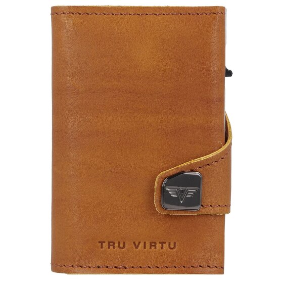 Tru Virtu Click & Slide Natural Kredietkaart etui Leer 7 cm