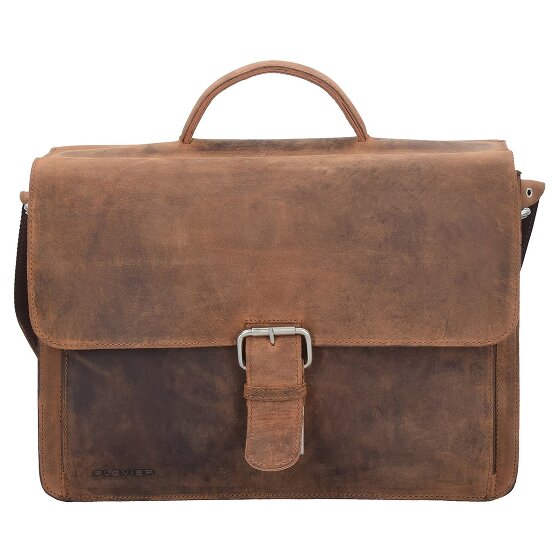 Plevier Retro Newton Koffer Leer 41 cm Laptop compartiment