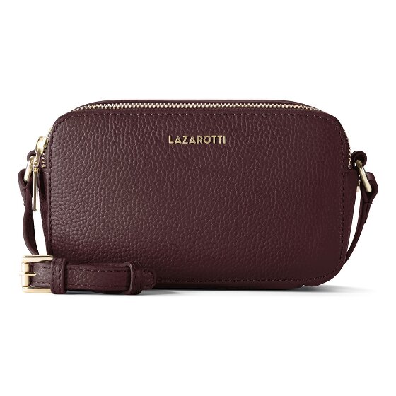 Lazarotti Bologna leer crossbody tas Camera-Bag leer dubbele rits 18 cm