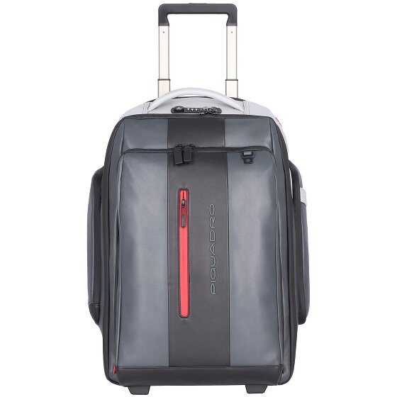 Piquadro Urban 2-Wiel Leren Rugzak Trolley 54 cm Laptopcompartiment