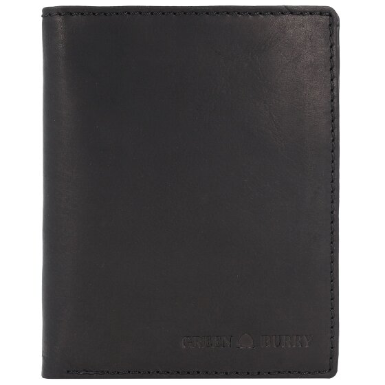 Greenburry Pure Black Portemonnee RFID-bescherming Leer 10.5 cm
