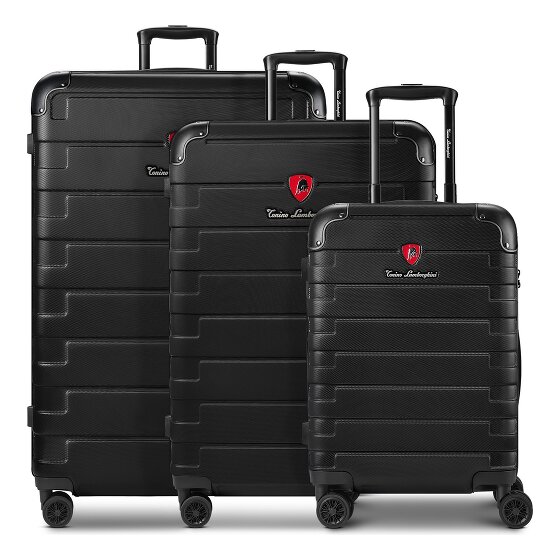 Tonino Lamborghini Milano 4 wielen Kofferset 3-delig met uitbreidingsplooi