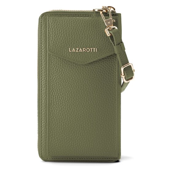 Lazarotti Bologna Leren Zip-Around Portemonnee Mobiel Telefoonhoesje Leer 19 cm