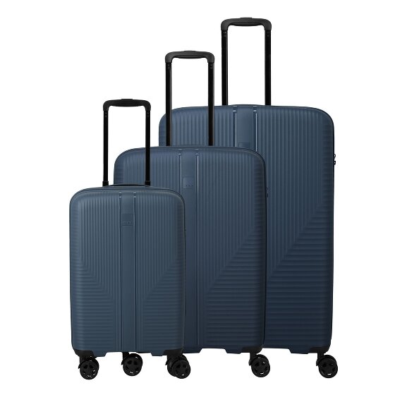 Travelite Air Stripe 4 wielen Kofferset 3-delig met uitbreidingsplooi