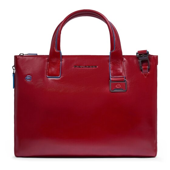 Piquadro Blue Square Shopper Tas Leer 38 cm Laptop compartiment met uitbreidingsplooi