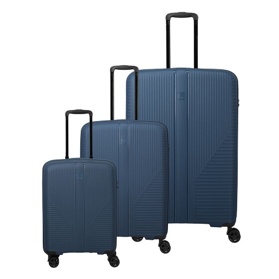Travelite Air Stripe 4 wielen Kofferset 3-delig met uitbreidingsplooi