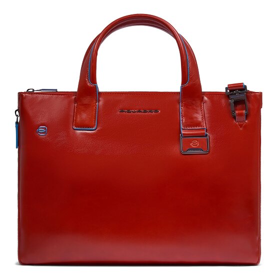 Piquadro Blue Square Shopper Tas Leer 38 cm Laptop compartiment met uitbreidingsplooi