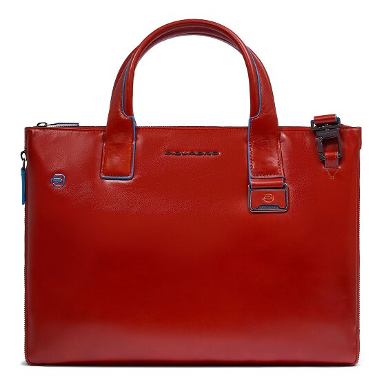 Piquadro Blue Square Shopper Tas Leer 38 cm Laptop compartiment met uitbreidingsplooi