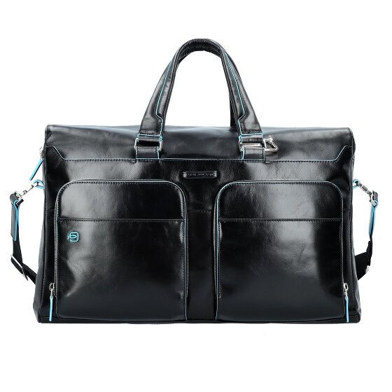 Piquadro Blauwe Vierkante Reistas Leder 47 cm Laptopcompartiment