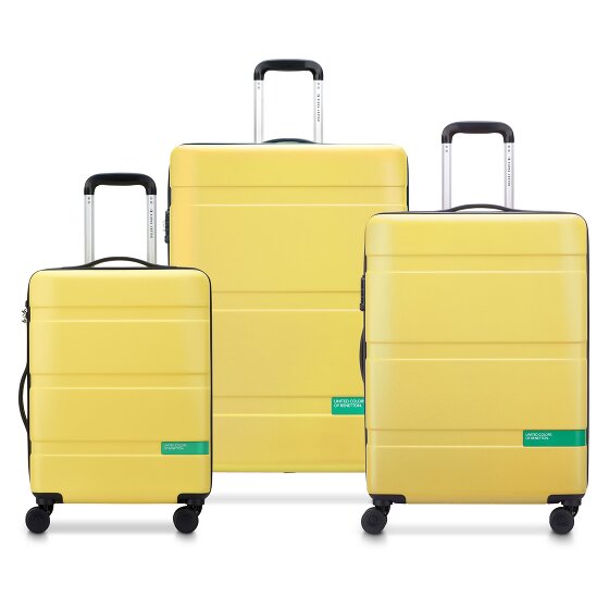 Delsey Paris x United Colors of Benetton Now Hardside 4-wiel kofferset 3-delig met stretch vouw