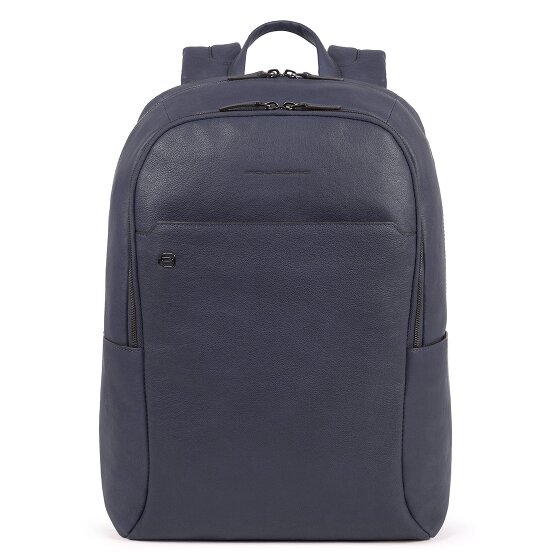 Piquadro Zwarte Square Rugzakken Leer 44 cm Laptopvak