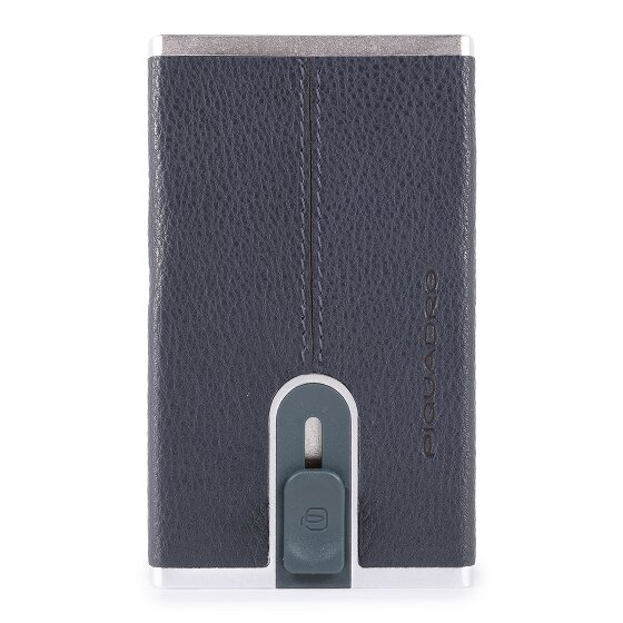 Piquadro Zwart Vierkant Creditcardetui RFID Leer 6 cm