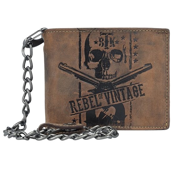 Greenburry Vintage doodskop ketting portemonnee leer 12,5 cm