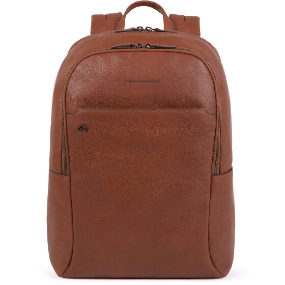 Piquadro Zwarte Square Rugzakken Leer 44 cm Laptopvak