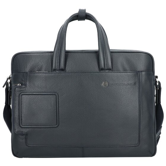 Piquadro Aktetas leer 44 cm laptop compartiment