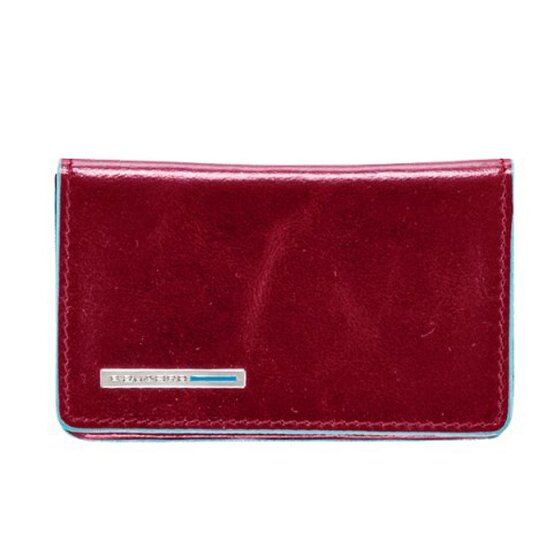 Piquadro Blauw vierkant etui voor visitekaartjes leer 10 cm