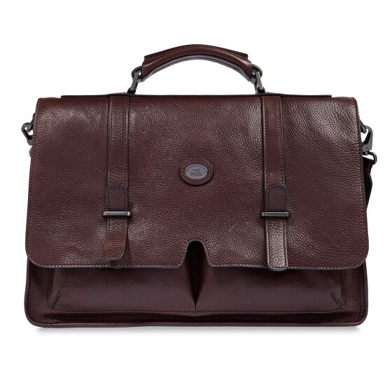 The Bridge Isaia Aktetas Messenger Leer 43 cm Laptop compartiment