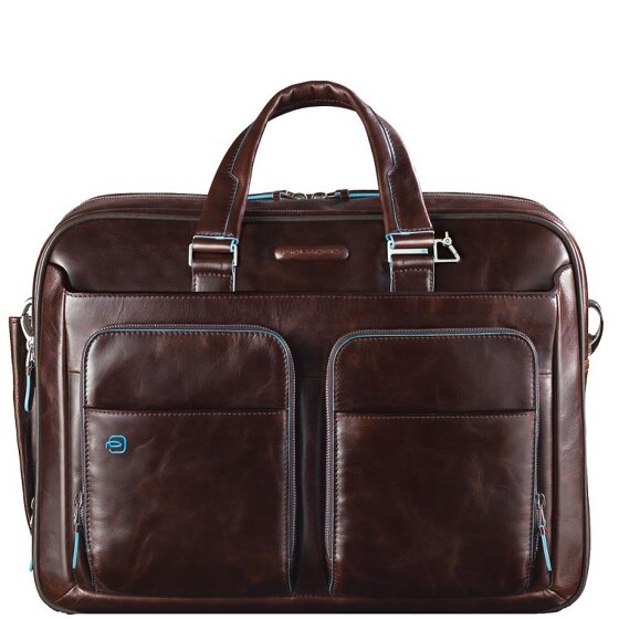 Piquadro Blauwe Square Briefcase III Leder 39 cm Laptopcompartiment