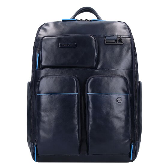 Piquadro Blauwe Revamp Rugzak RFID Leer 42 cm Laptopcompartiment