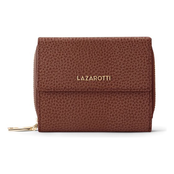Lazarotti Bologna leer portemonnee met rits rondom, 12 cm
