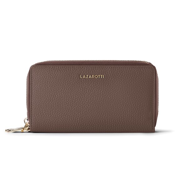 Lazarotti Bologna Leer XL Dubbele Zip-Around Portemonnee RFID Leer 20 cm