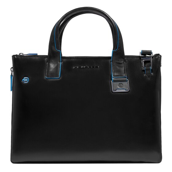 Piquadro Blue Square Shopper Tas Leer 38 cm Laptop compartiment met uitbreidingsplooi