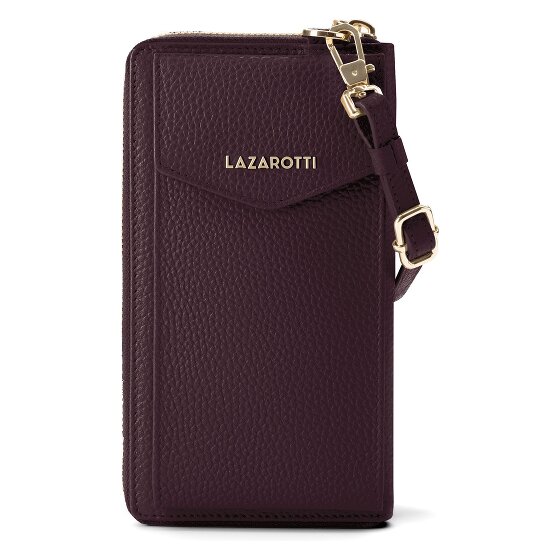 Lazarotti Bologna Leren Zip-Around Portemonnee Mobiel Telefoonhoesje Leer 19 cm