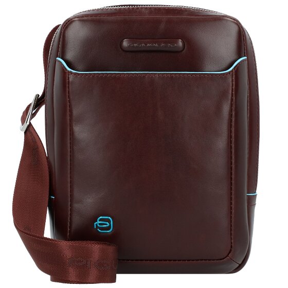 Piquadro Blauwe Vierkante Schoudertas Leer 22 cm