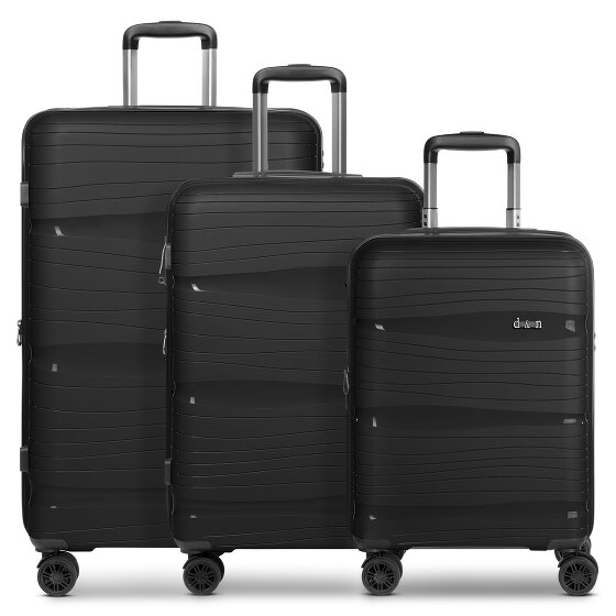 d&n Travel Line 4300-Plus 4 wielen Kofferset 3-delig met uitbreidingsplooi