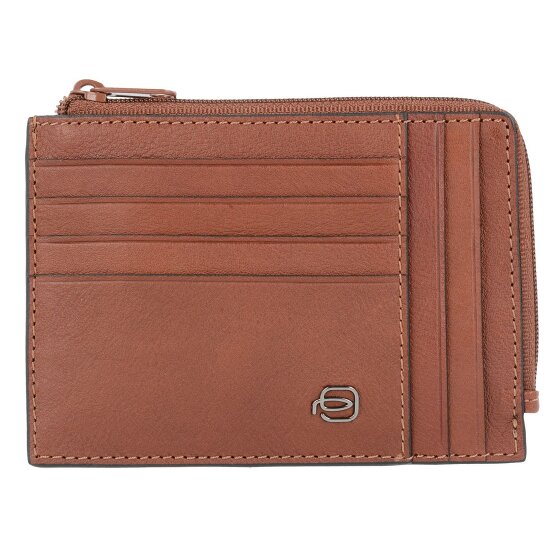 Piquadro Zwart Vierkant Creditcardetui RFID Leer 12,5 cm