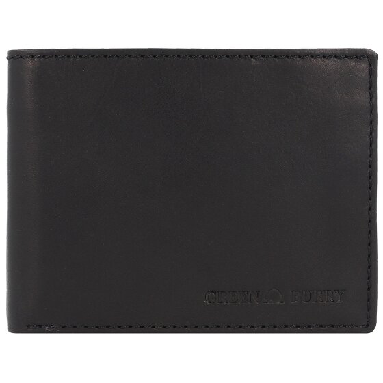 Greenburry Pure Black Portemonnee RFID-bescherming Leer 13 cm