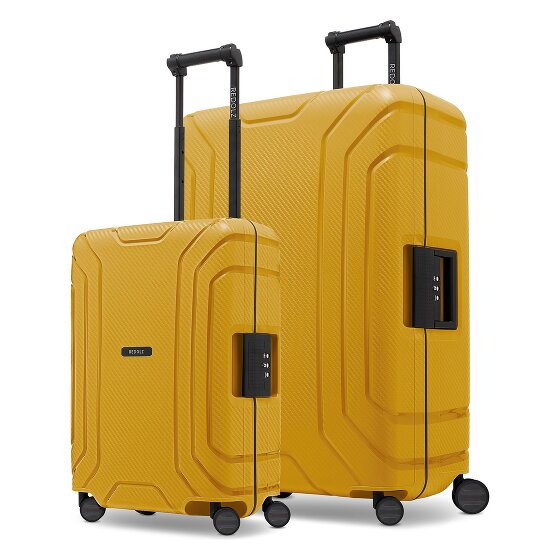 Redolz Essentials 15 Kofferset van 4 koffers met 4 wielen, maten S en L, met driepuntssluiting