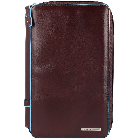 Piquadro Blauw vierkant reisetui leer 14 cm